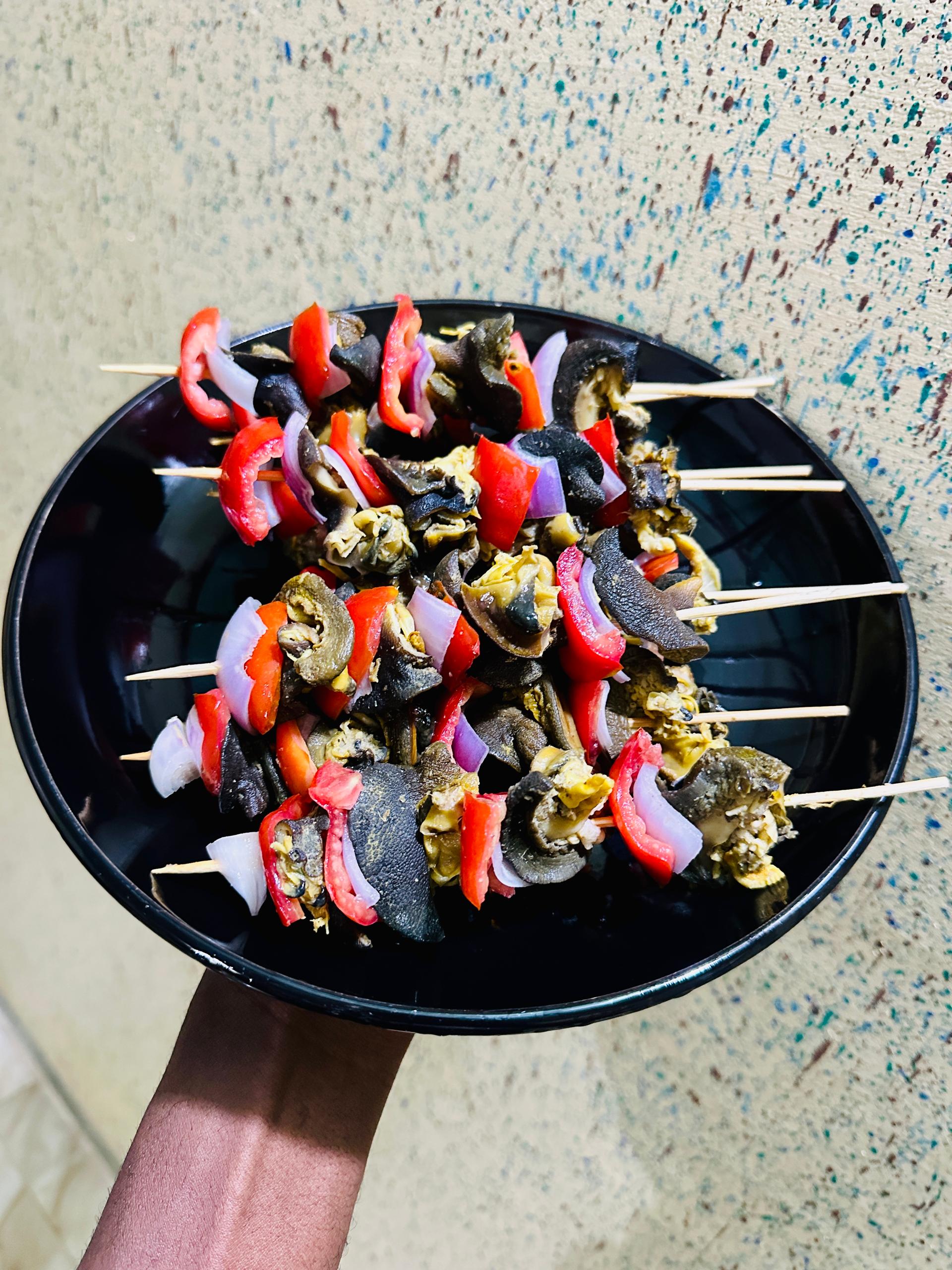 Brochettes d'escargots aux légumes